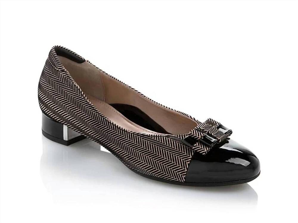 NEW BEAUTIFEEL women's etta low heel pump dress shoe in nude/black